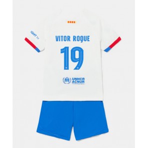 Barcelona Vitor Roque #19 Gostujuci Dres za Dječji 2023-24 Kratak Rukavima (+ kratke hlače)